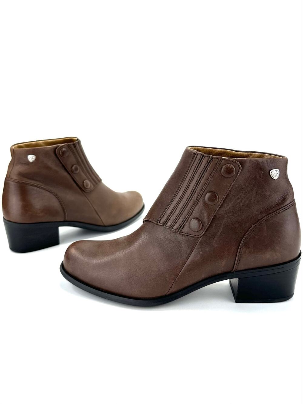 Ariat Ankle Boot/Bootie Size 7B/37.5 Brown Leather Round Toe Low Heel Comfort